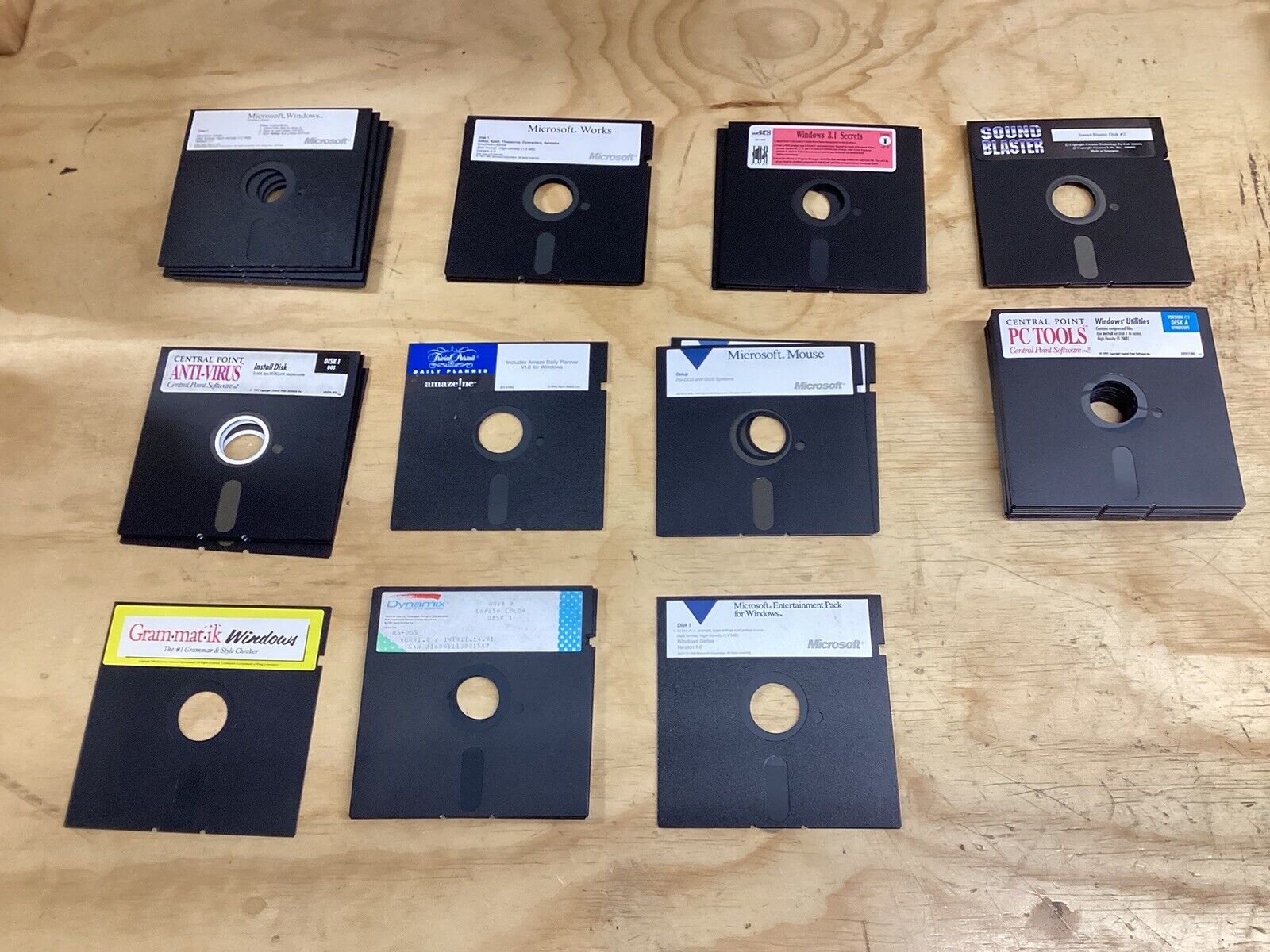 Vintage 205 LOT 3.5" + 5.25 Floppy Discs " Microsoft Windows CD ROM RANDOM Disks