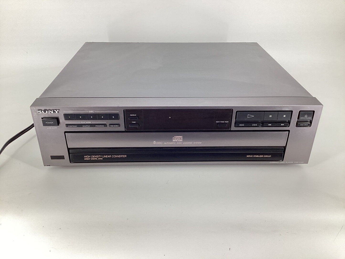 Vintage Working Sony CDP-C321 5-disc CD changer / NO REMOTE