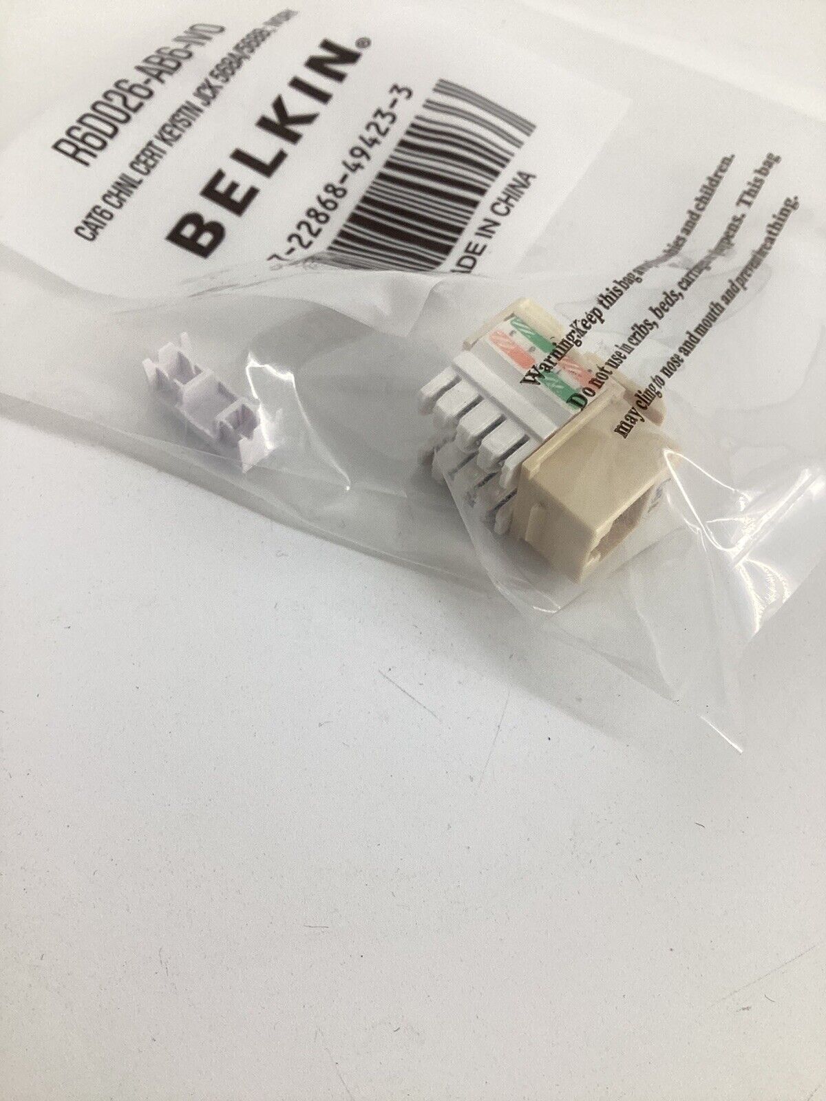 20 x BELKIN CAT6 KEYSTONE RJ45 JACK NETWORK CONNECTOR T568A/B R6D026-AB6-IVO