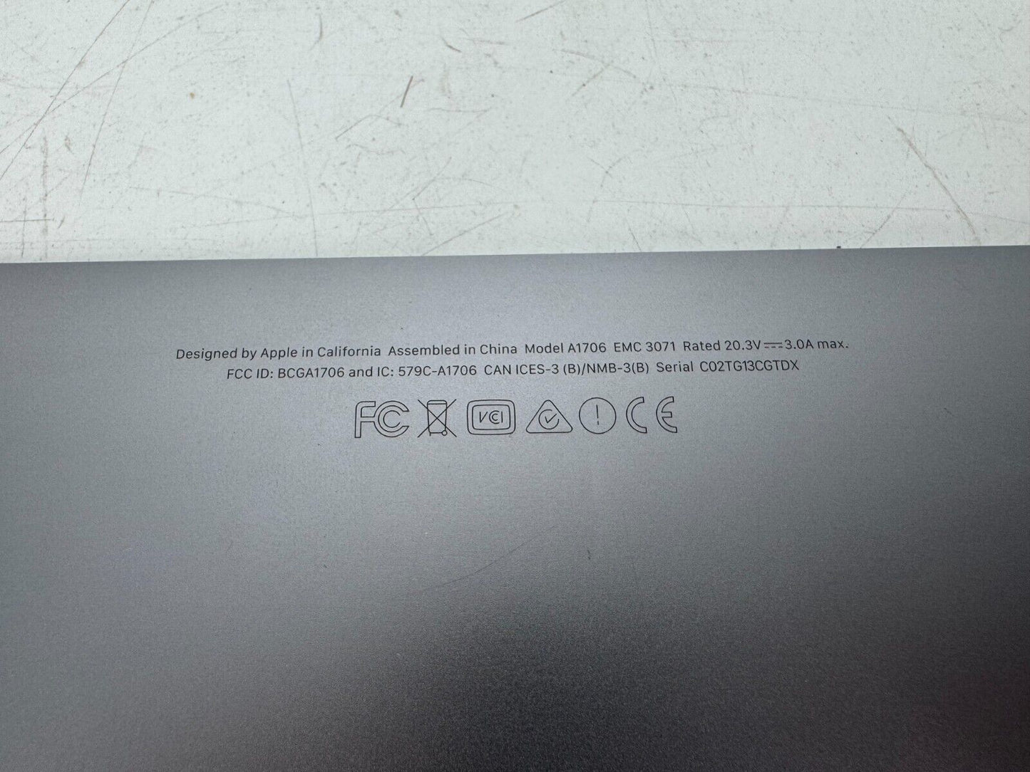 Apple MacBook Pro 13-inch 2017 A1706 Back Cover