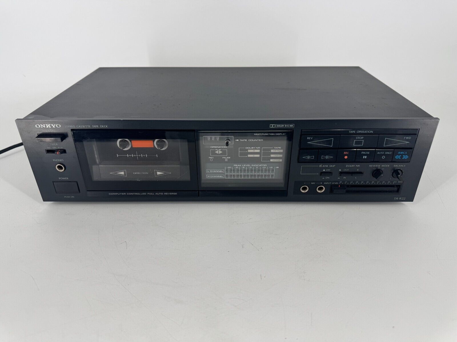 Onkyo TA-R22 Stereo Cassette Tape Deck Dolby Auto Reverse All TESTED Great