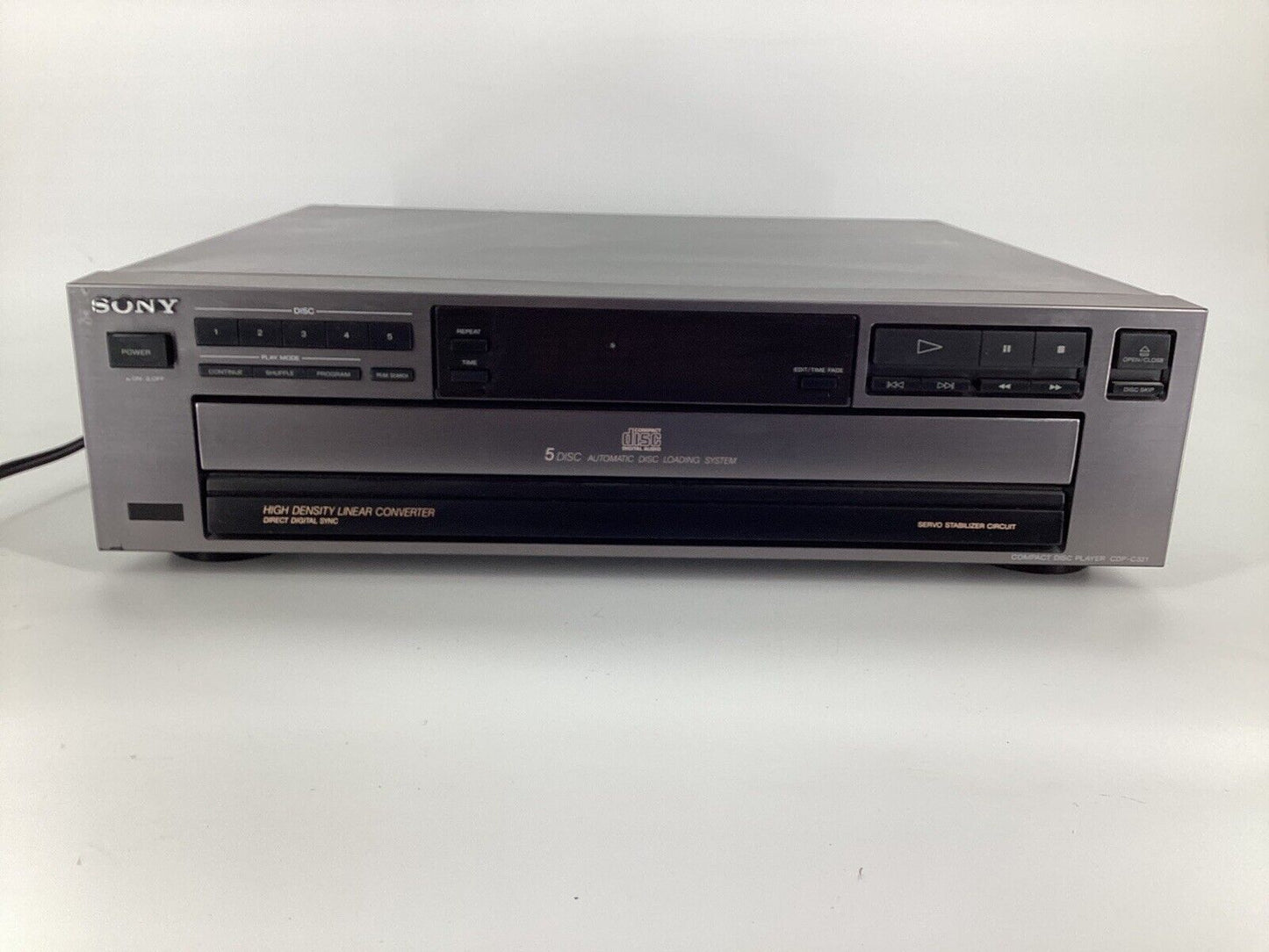 Vintage Working Sony CDP-C321 5-disc CD changer / NO REMOTE