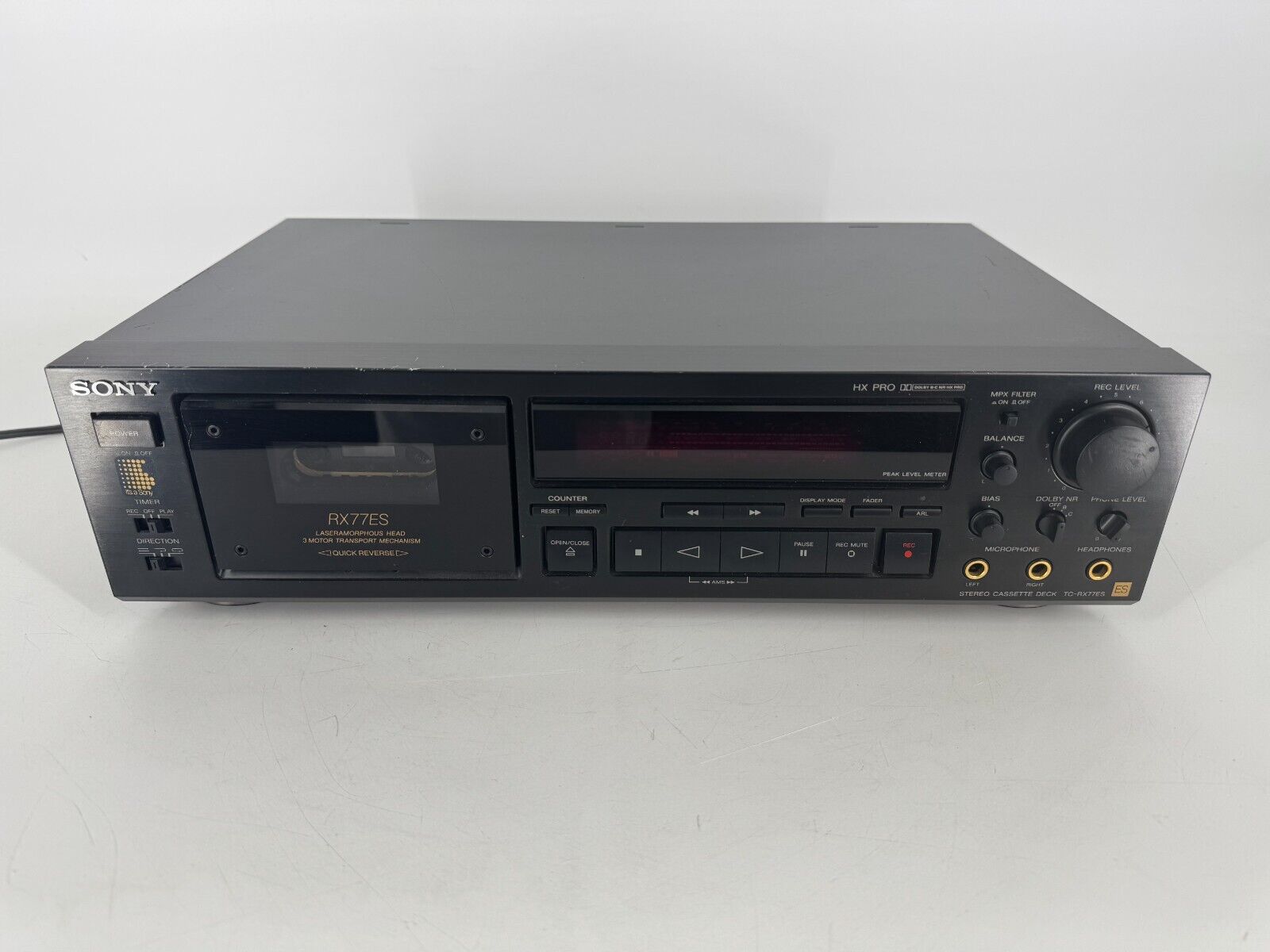 2 LOT Sony Stereo Cassette Deck TC-RX70ES Quick Reverse Dolby B-C NR HX Pro