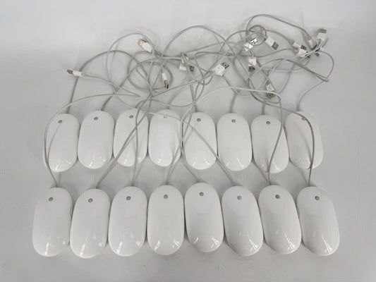 LOT OF 16 Apple A1152 USB Wired White Optical Mighty Mouse MB112LL/B