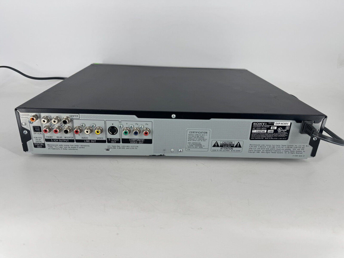 Sony DVP-NC80V SACD CD DVD 5-Disc Changer Player Carousel *No Remote