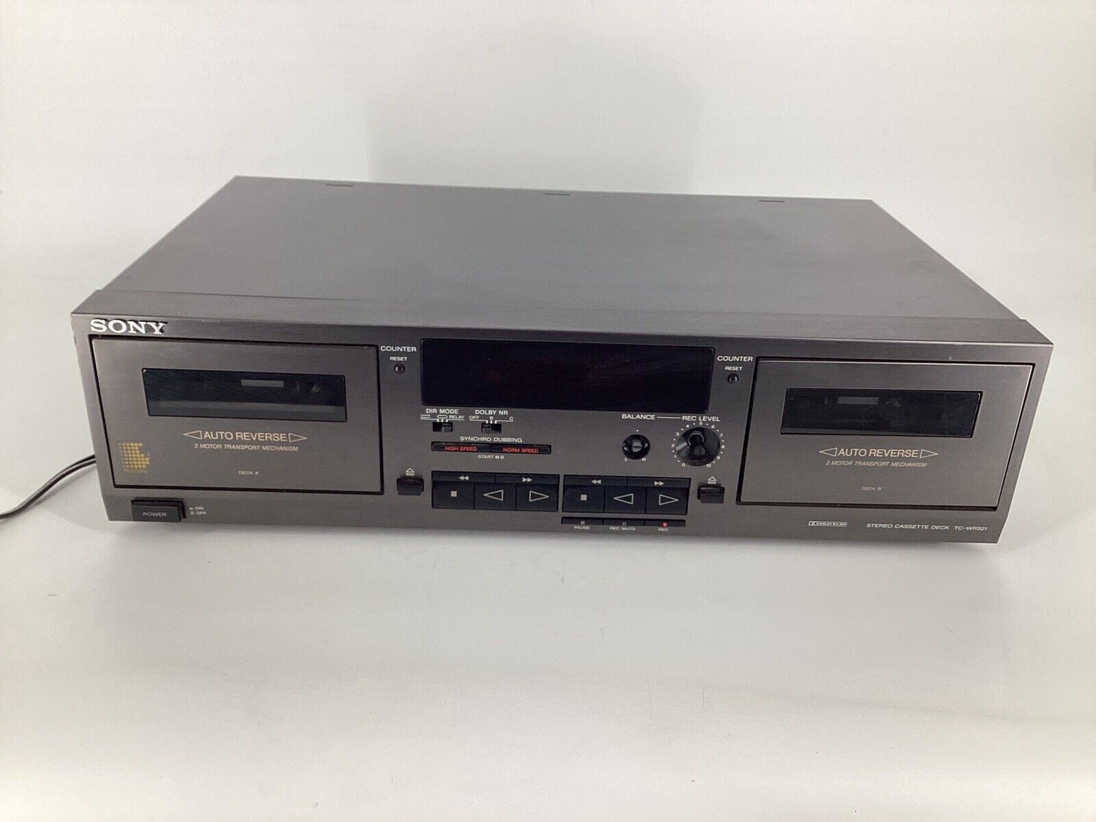 Sony TC-WR521 Dual Deck Stereo Cassette Deck Dolby B,C Cleaned  Tested