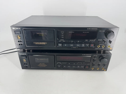 2 LOT Sony Stereo Cassette Deck TC-RX70ES Quick Reverse Dolby B-C NR HX Pro