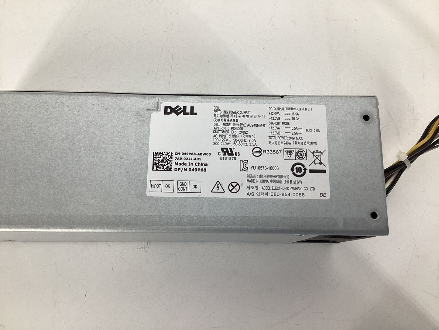 Dell Optiplex 5050 3050 7050 240W Power Supply AC240NM-01