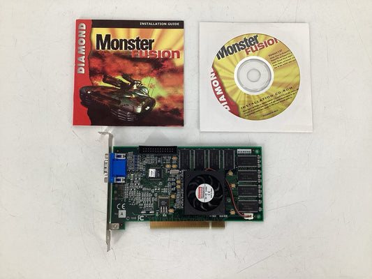 Vintage Diamond Monster 3D 3Dfx Voodoo Banshee GPU PCI Video - With CD