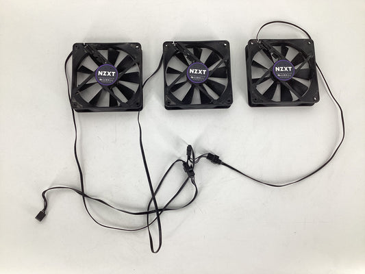 NZXT Case Fan Lot of 3 Rifle Bearing (2)RF-AF12C-RB 3-Pin (1)RF-AF120-FP 4-Pin