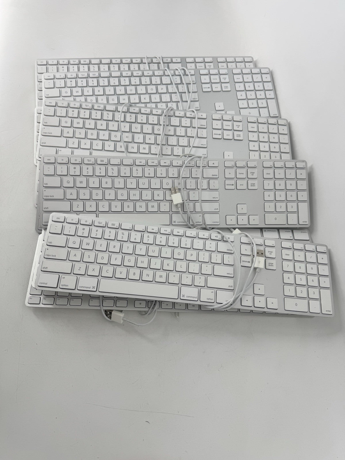 Lot of 10 Apple A1243 Keyboards Wired Slim Aluminum Ultrathin w/NumPad✅Tested