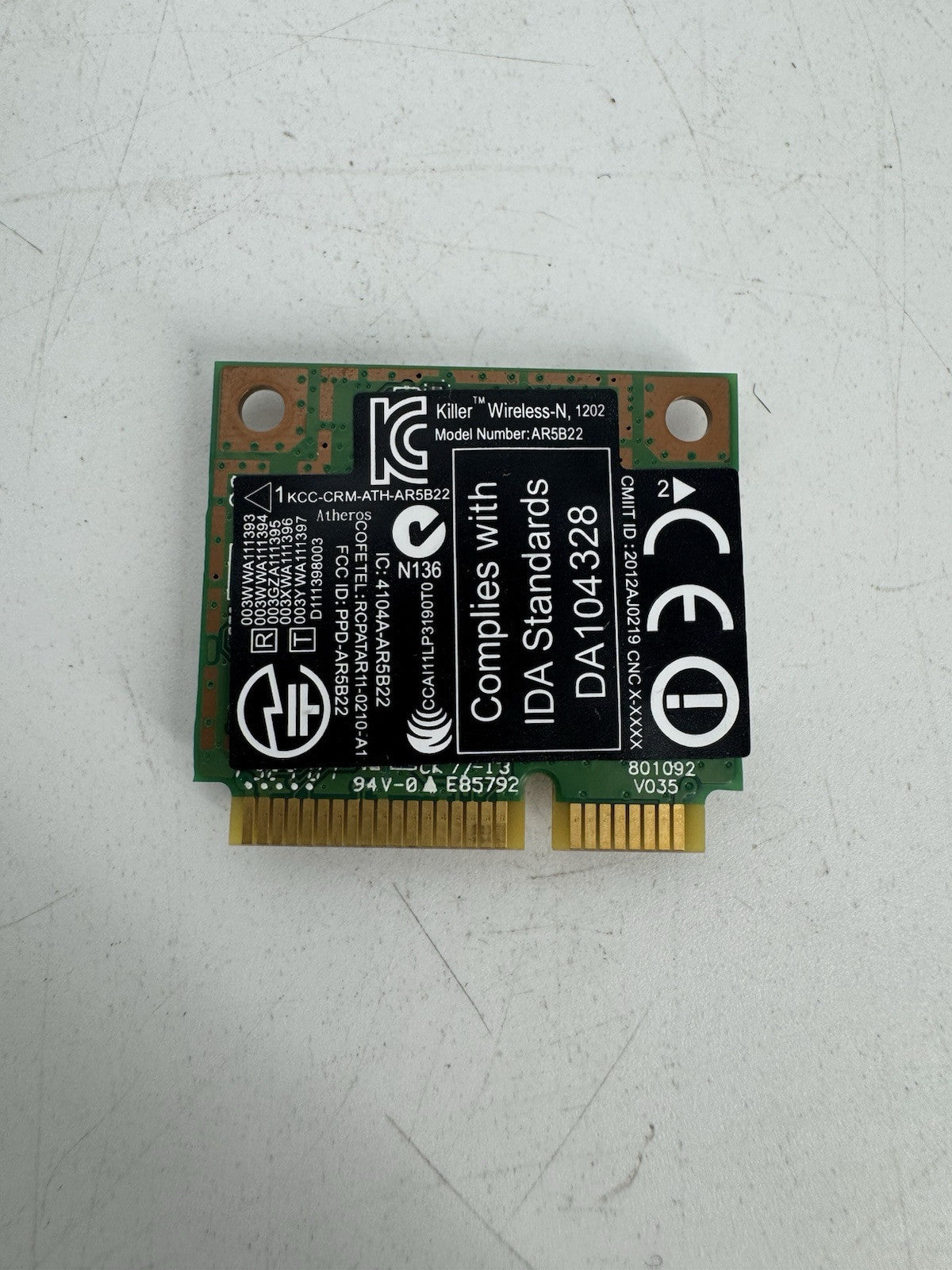 Atheros AR5B22 Mini PCI Model DHXA-222 WIFI internal card 480HXA08.OGA